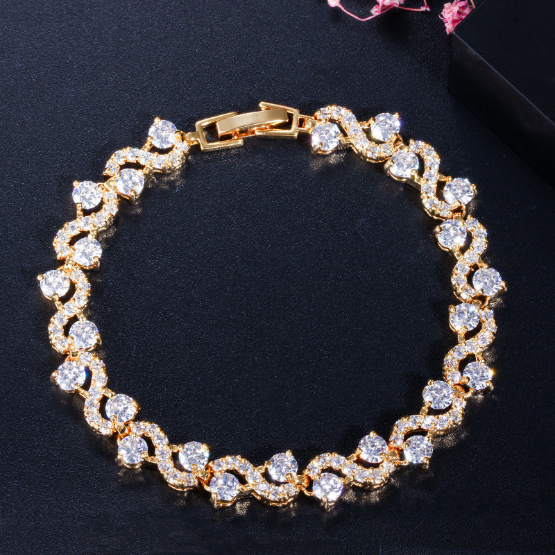Colorful Wave Zircon Bracelet
