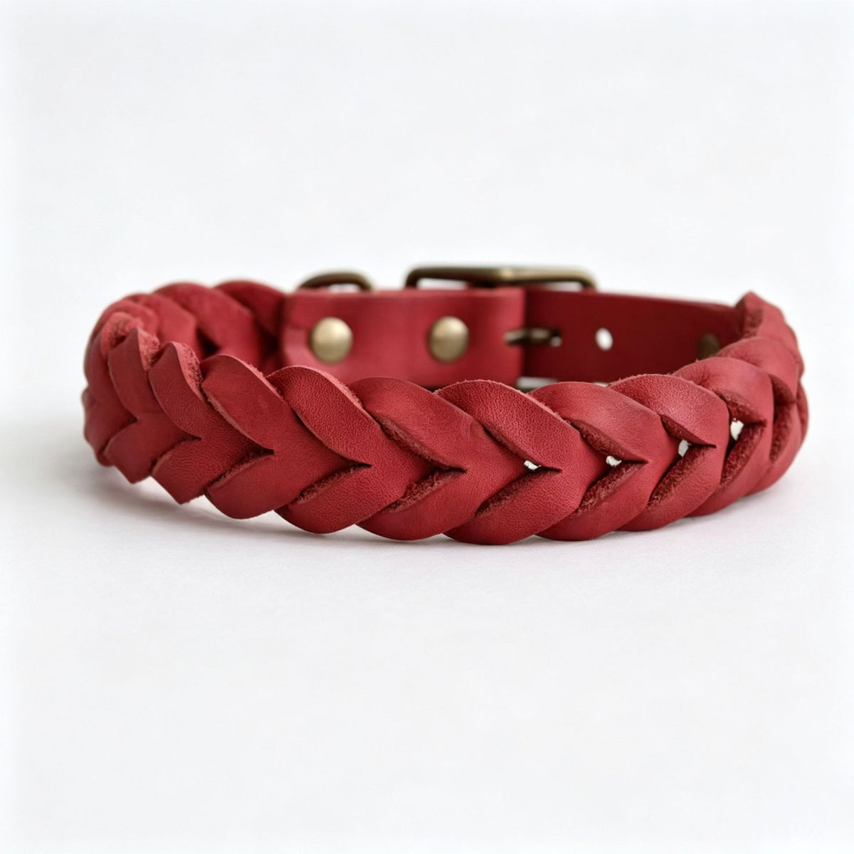 Braided Leather Dog Collar