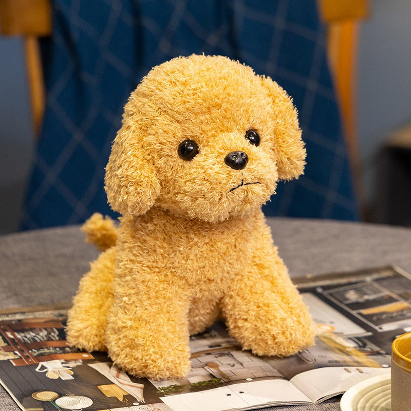 Realistic Curly Teddy Dog Plush Toy