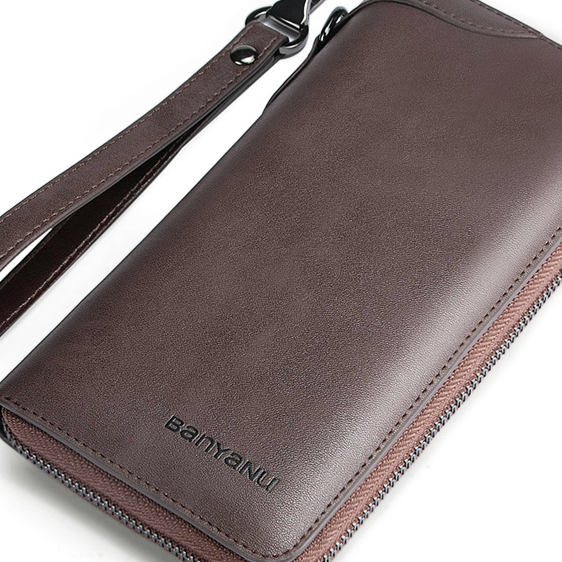 Men's Retro Cowhide Zipper Wallet