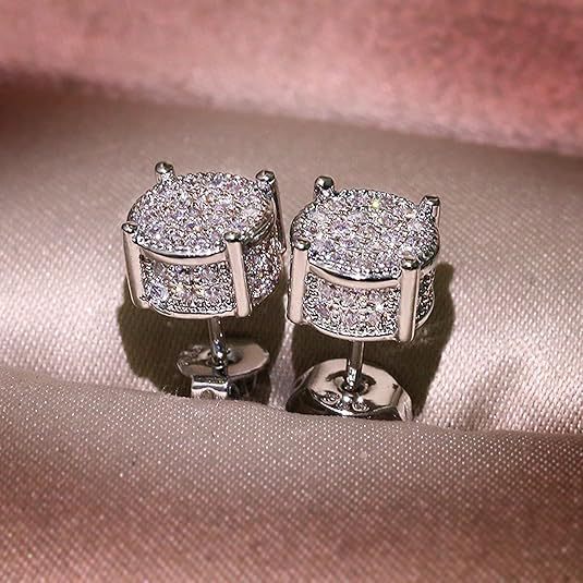 Full Pave Zircon Stud Earrings