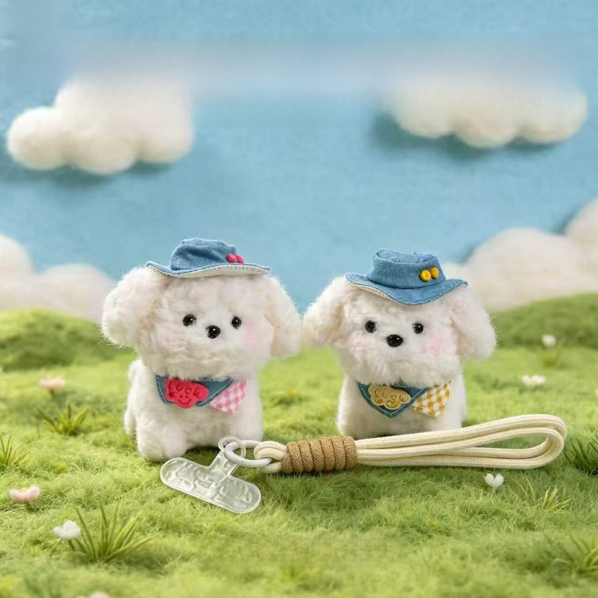 Cute Plush Poodle Keychain