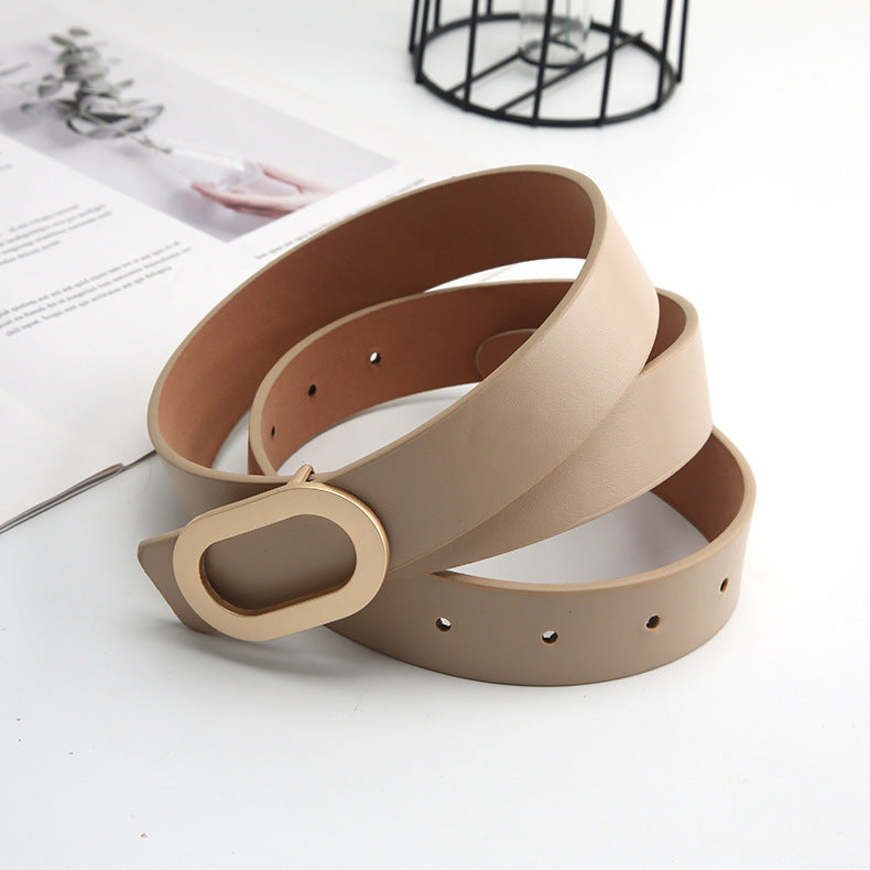 Unisex Leather Snap Belt