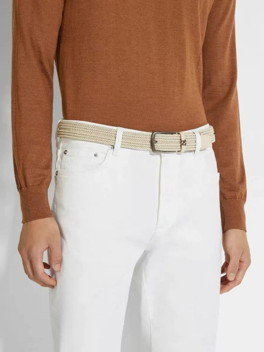 Woven Elastic Leather Belt