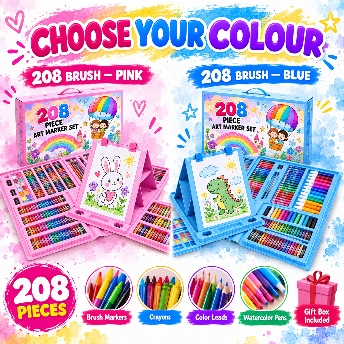 208 Piece Art Marker Set