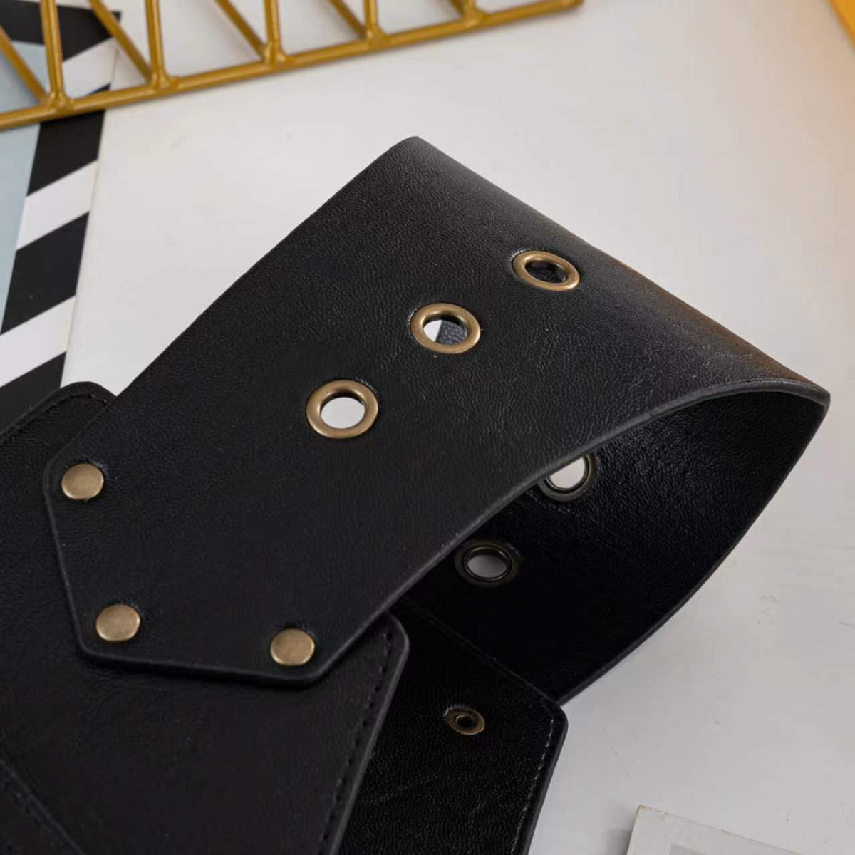 Women's Wide PU Leather Belt