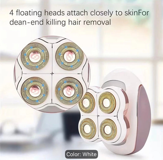 Women 4 Head Electric Shaver 360° USB Rechargeable Wet & Dry Razor