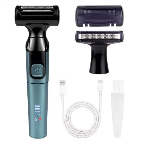 2-in-1 Body & Groin Hair Shaver Waterproof Dual Head Trimmer for Men and Women