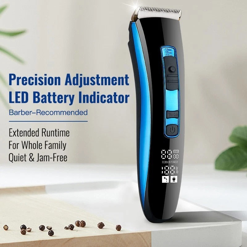 Professional Cordless Hair Clipper – Rechargeable & Washable Barber Trimmer