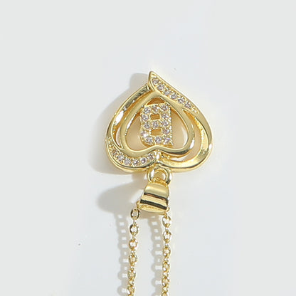 Heart Initial Necklace Gift