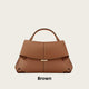 Polene Smile Pleated Genuine Leather Crossbody Bag