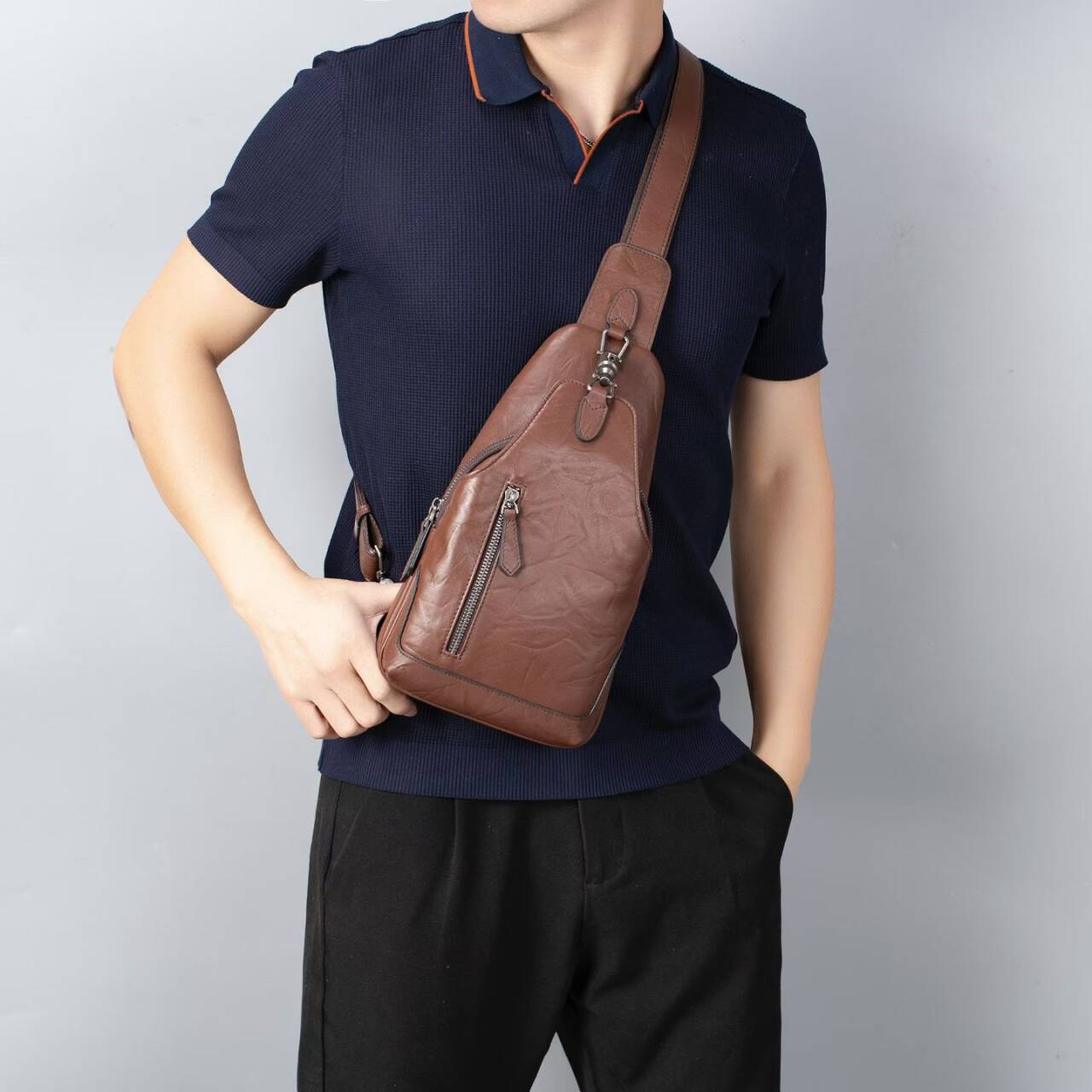 Genuine Leather Chest Bag