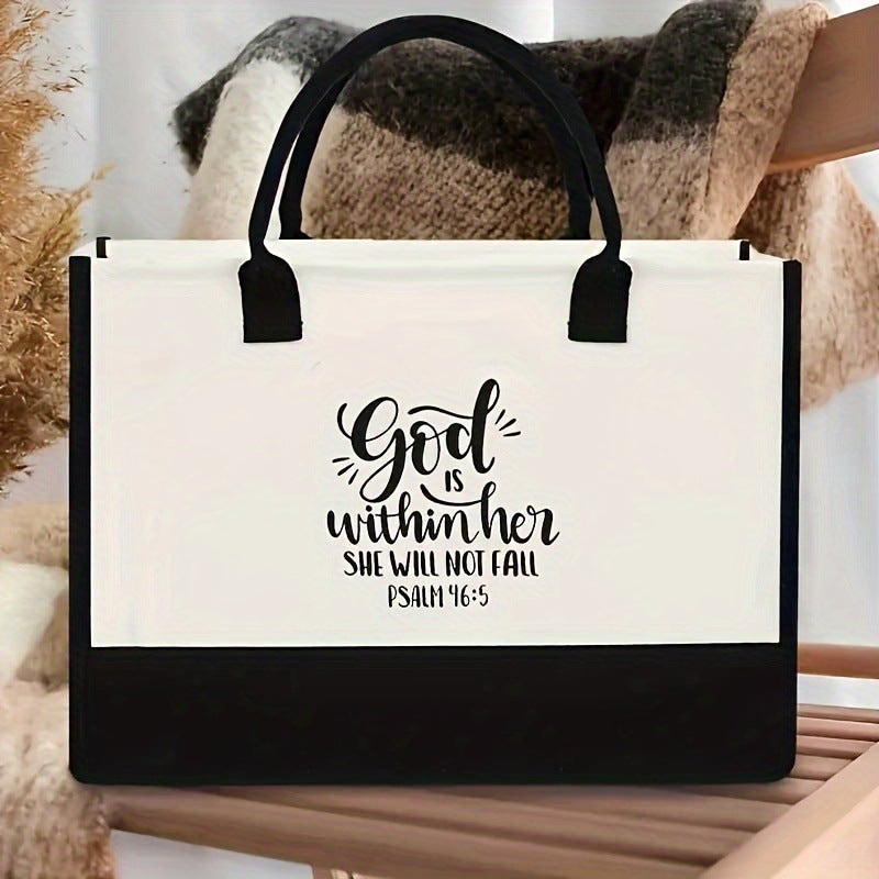 Initial Flower Tote Bag