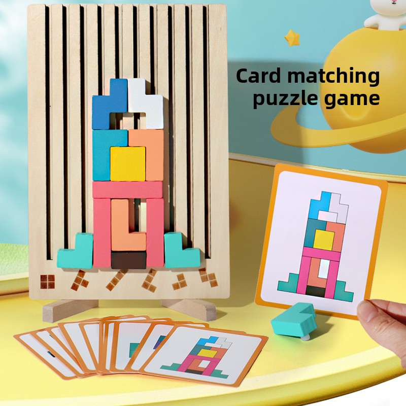 Wooden Tetris Building Blocks