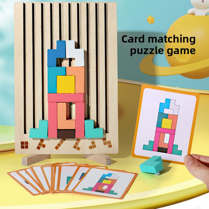 Wooden Tetris Building Blocks
