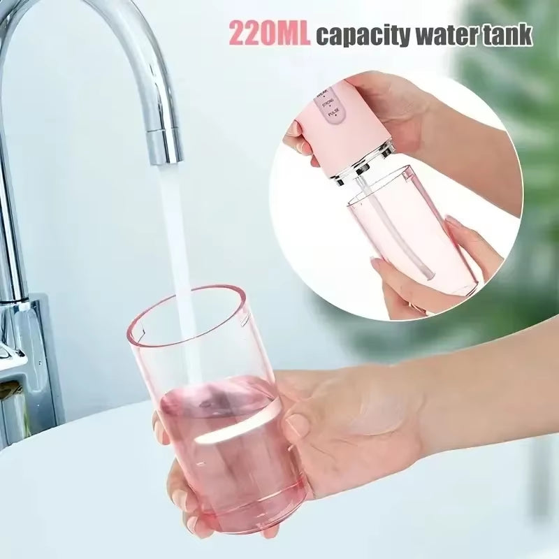 Portable Smart Electric Oral Irrigator Water Flosser Rechargeable Dental Water Jet Teeth Cleaner 3 Cleaning Modes Oral Care Device