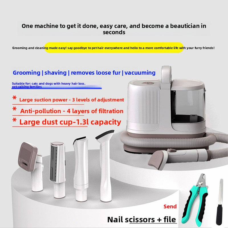Pet Hair Trimmer and Vacuum All-in-One Grooming Tool