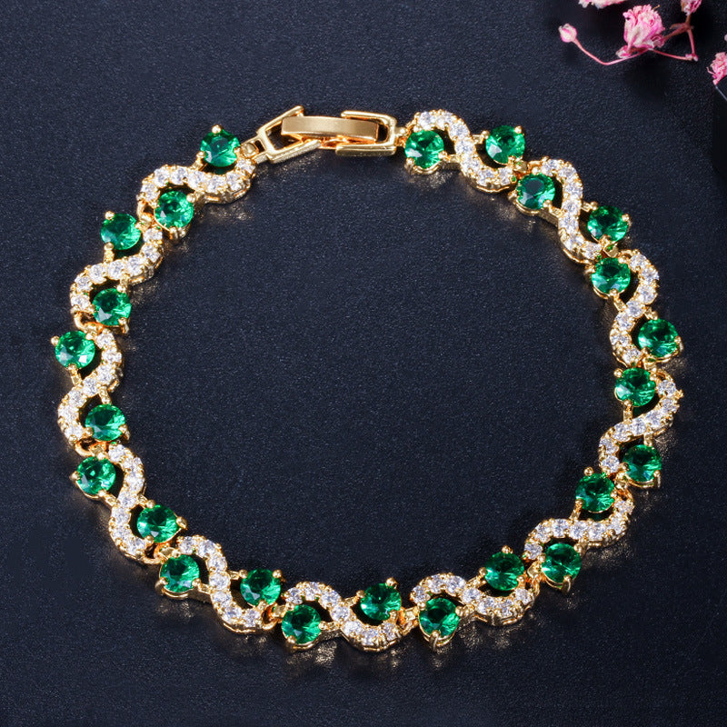 Colorful Wave Zircon Bracelet
