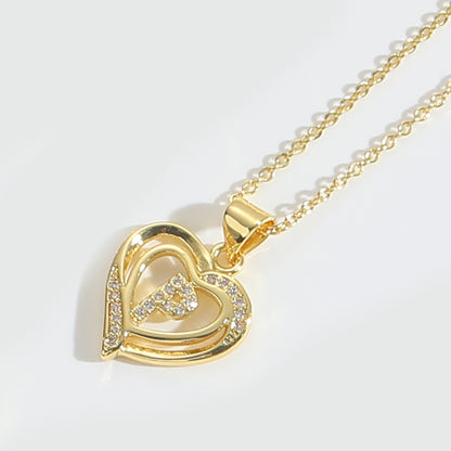 Heart Initial Necklace Gift