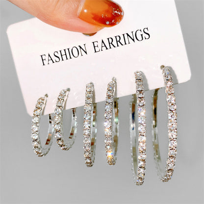 3 Pairs Hoop Earrings Set