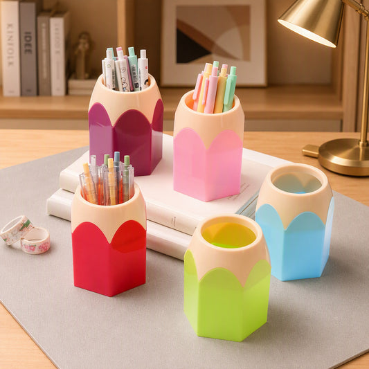 Round Plastic Pen Holder
