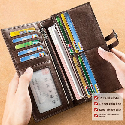 Men's Long Vintage Leather Wallet