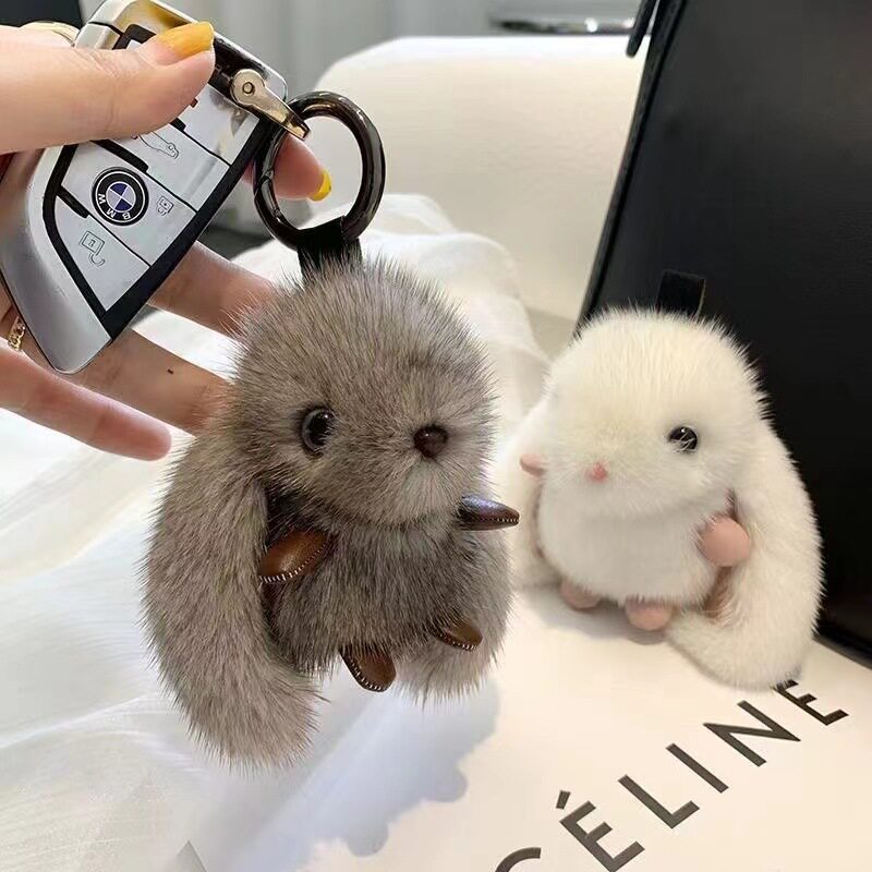 Cute Plush Bunny Keychain