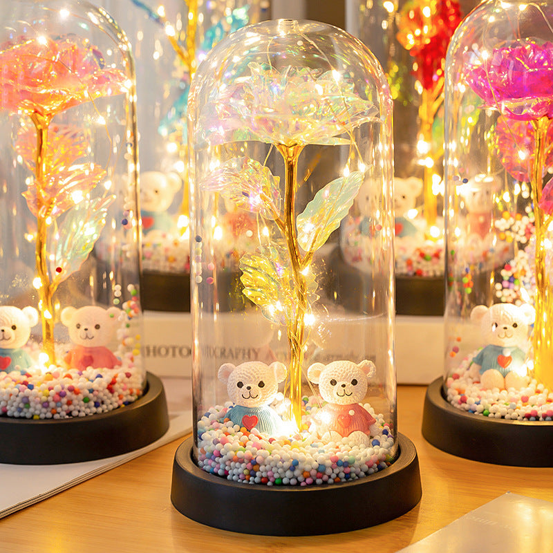 Eternal Rose Bear LED Lamp