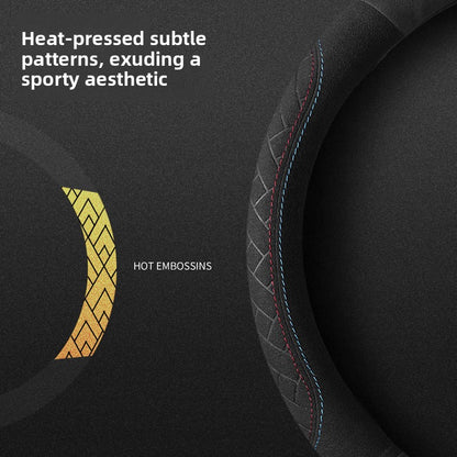 Italian Suede Non-Slip Embossed Steering Wheel Cover