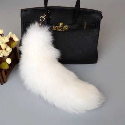 Plush Fox Tail Keychain Charm