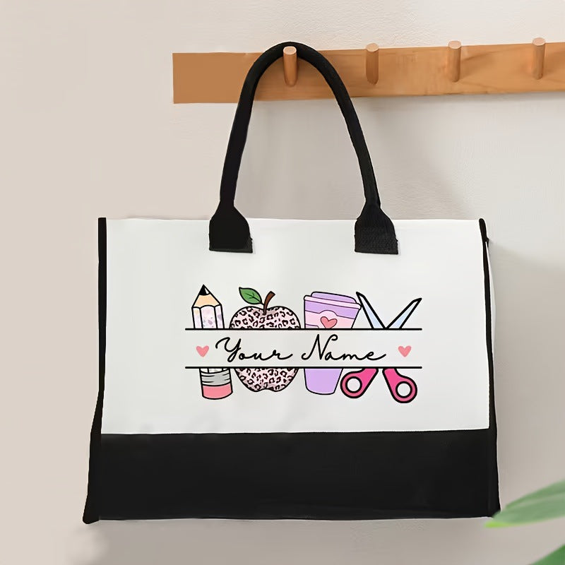Initial Flower Tote Bag