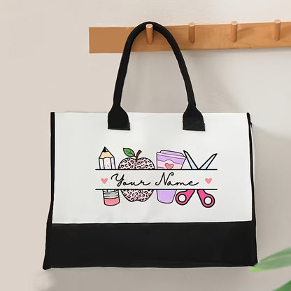 Initial Flower Tote Bag