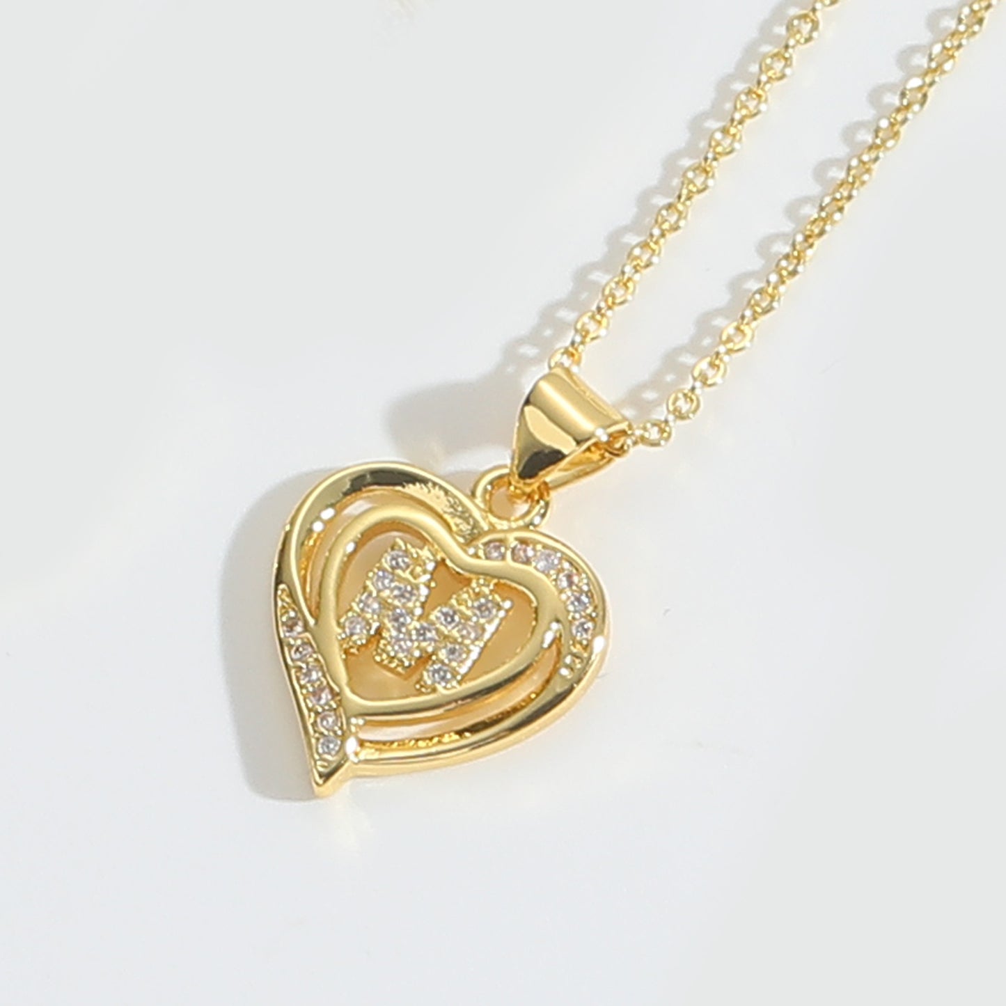 Heart Initial Necklace Gift