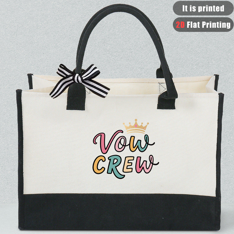Initial Flower Tote Bag