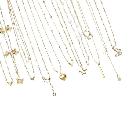 Golden Layered Necklace Set