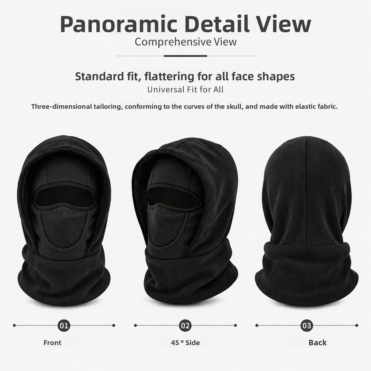 Winter Polar Fleece Balaclava Hat Face Mask & Neck Warmer