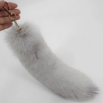 Plush Fox Tail Keychain Charm