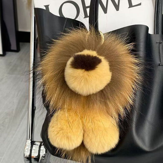 Luxury Lion Fur Bag Pendant