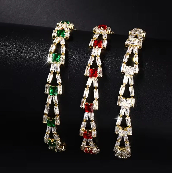 Geometric Zircon Tennis Bracelet