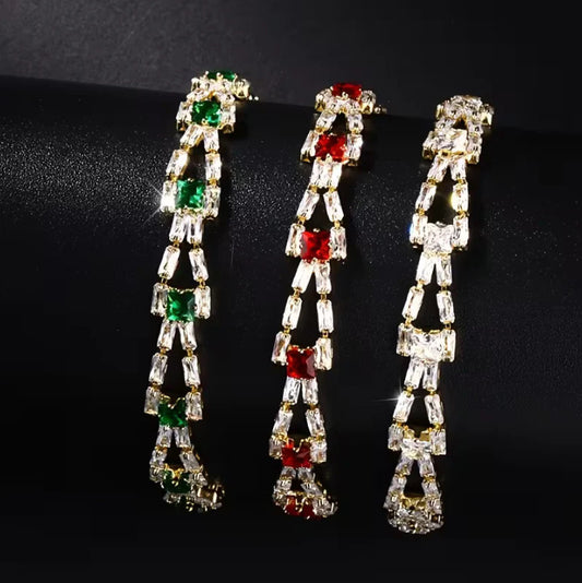 Geometric Zircon Tennis Bracelet