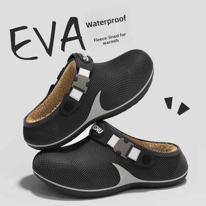 Men Winter Waterproof Fleece Slippers