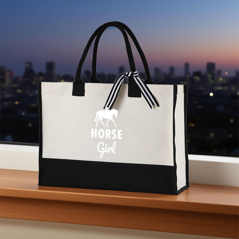 Initial Flower Tote Bag