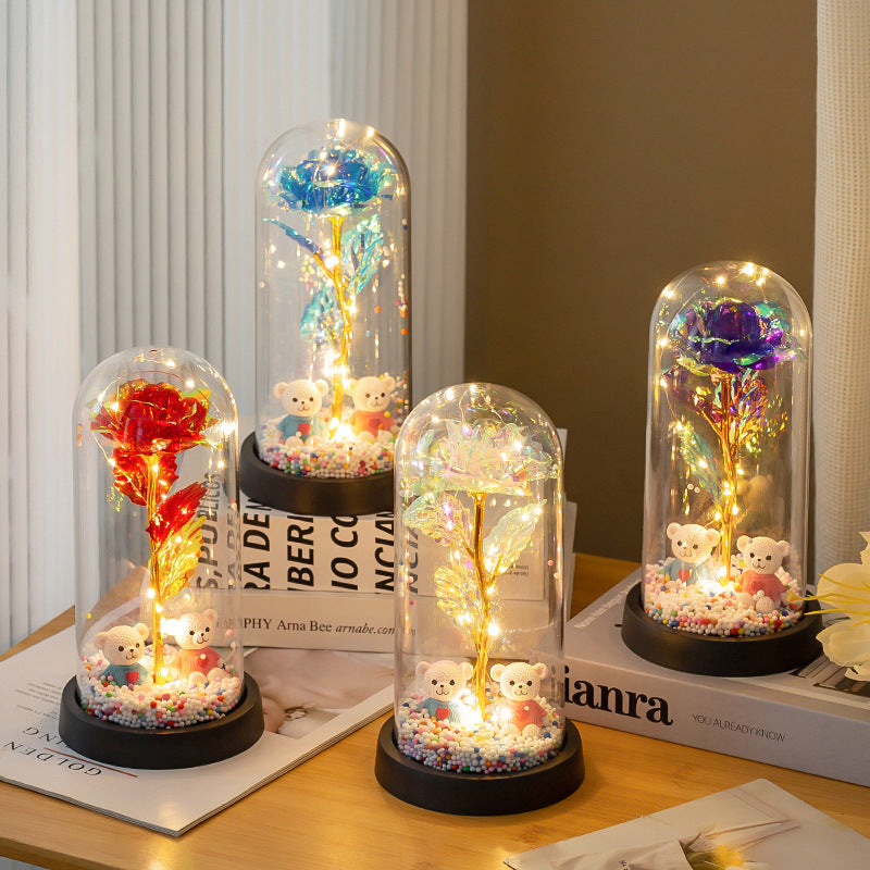 Eternal Rose Bear LED Lamp