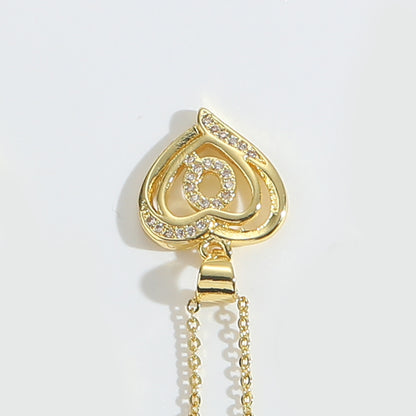 Heart Initial Necklace Gift