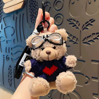 Pilot Bear Plush Keychain