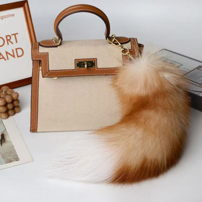 Plush Fox Tail Keychain Charm