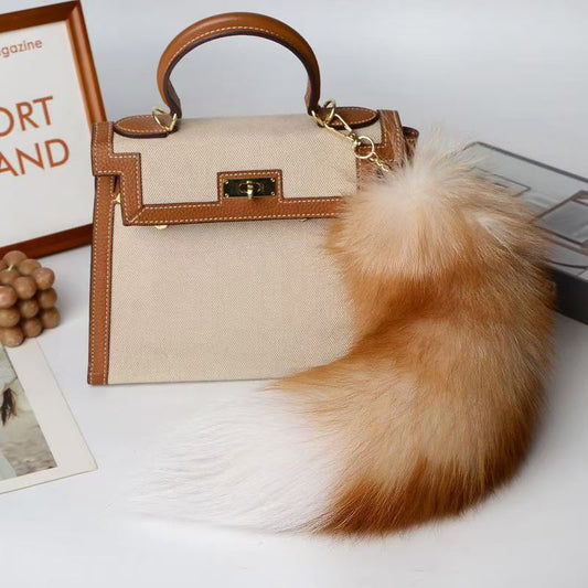 Plush Fox Tail Keychain Charm