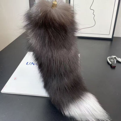 Plush Fox Tail Keychain Charm