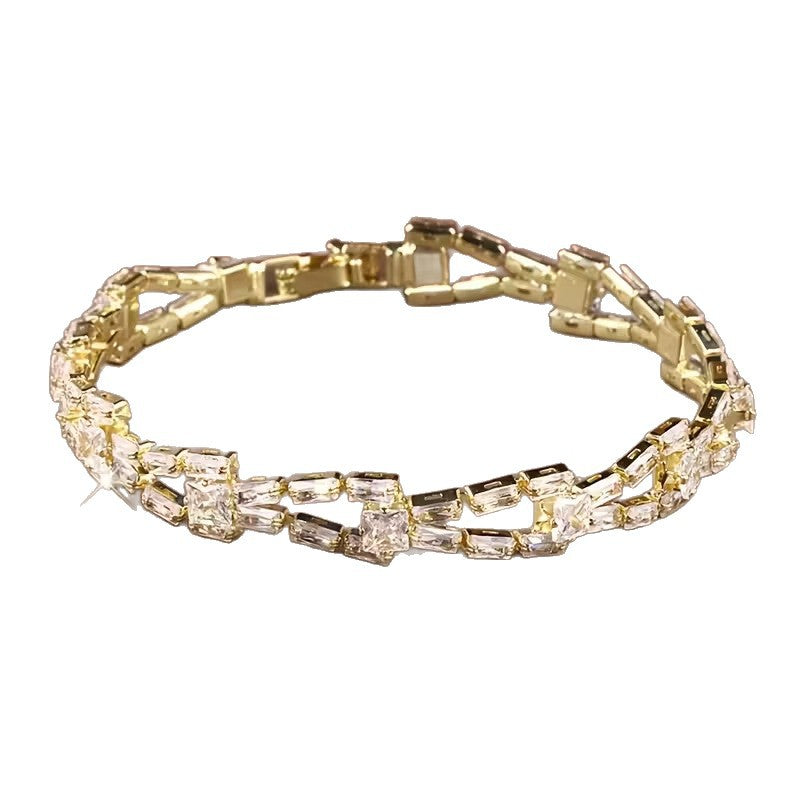 Geometric Zircon Tennis Bracelet