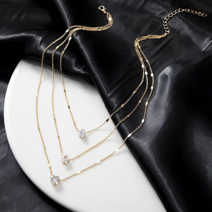 Multi Layered Crystal Necklace